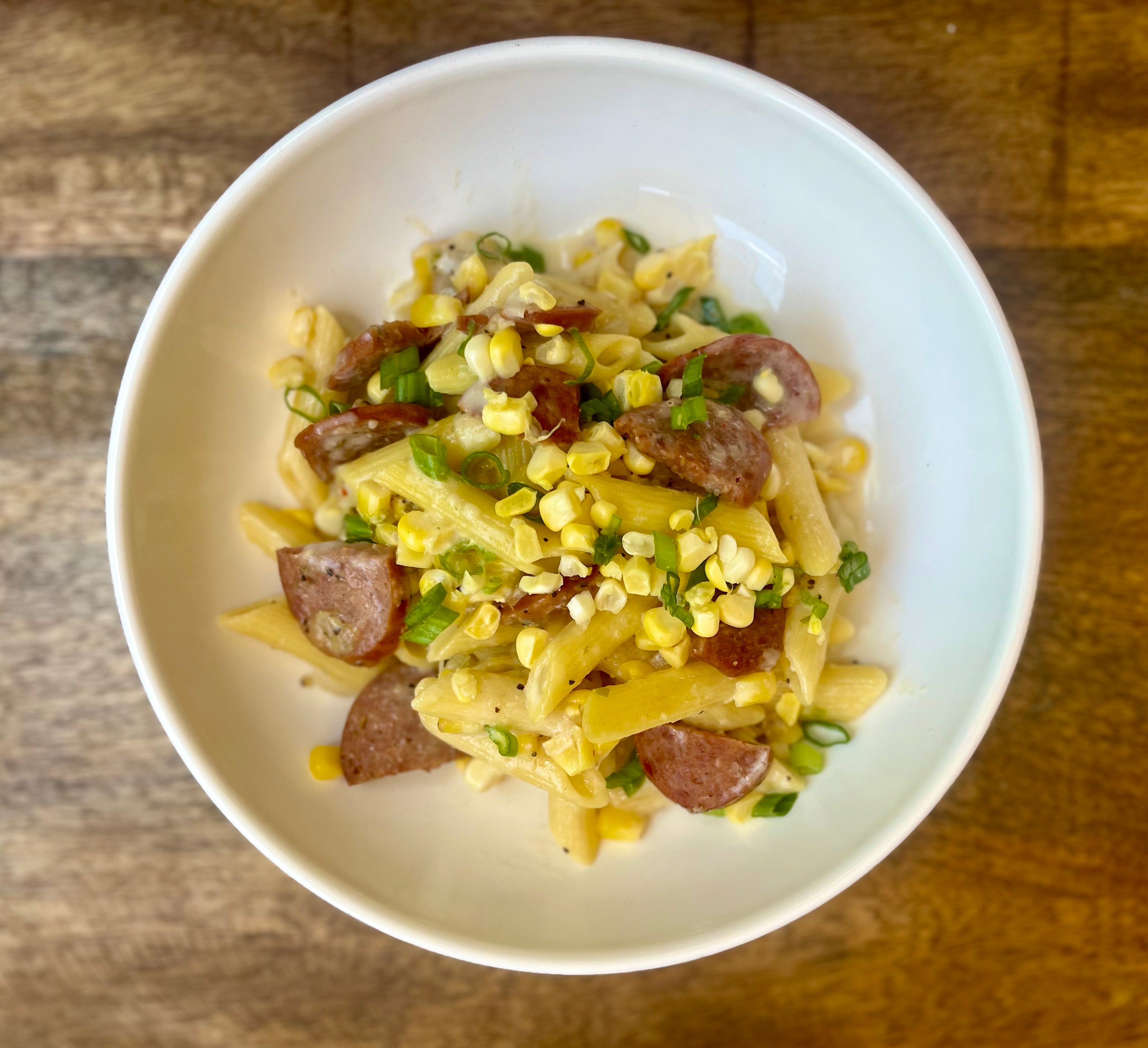 Texas Sausage & Corn Pasta