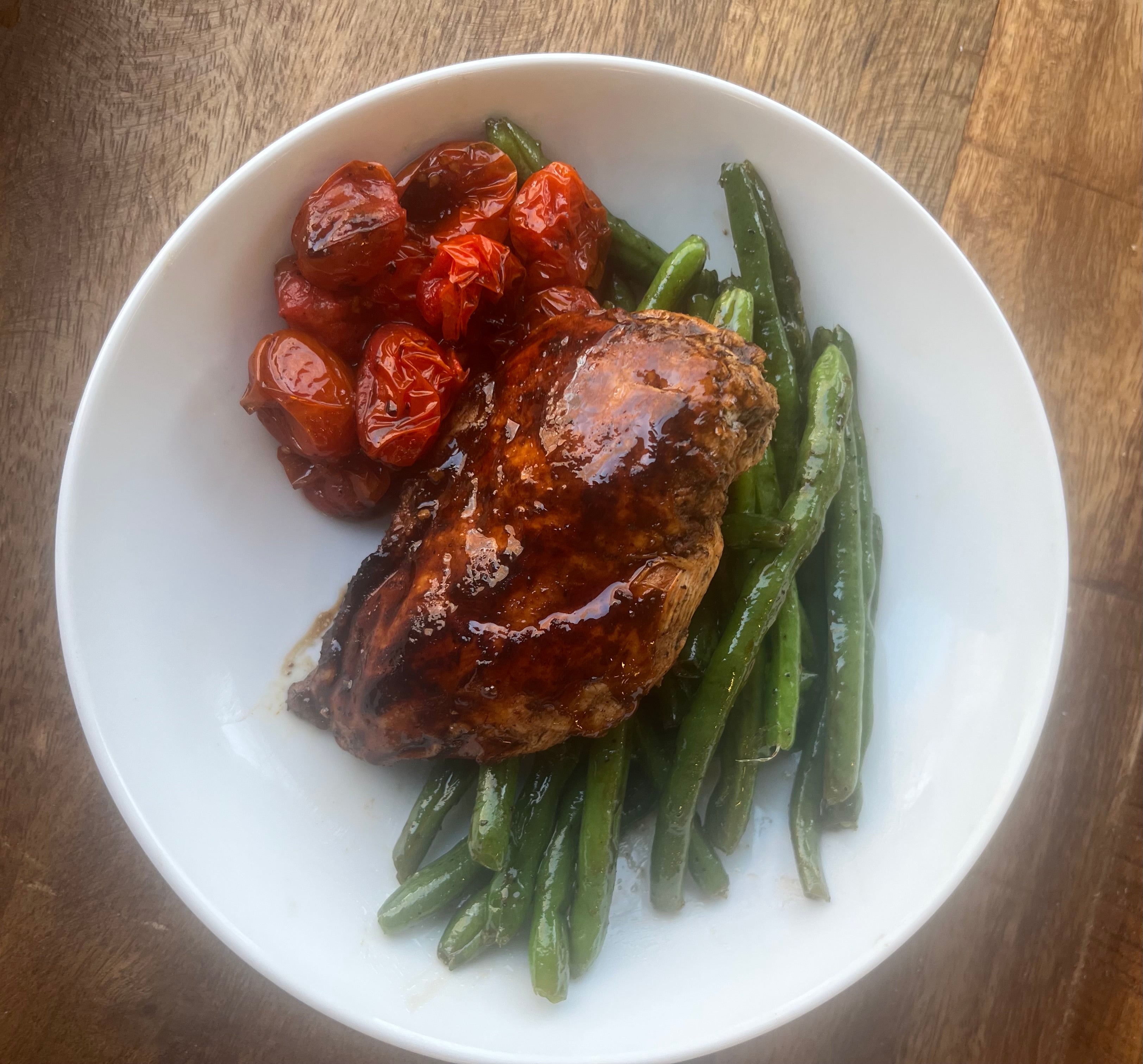 NEW Balsamic Chicken with Roasted Tomatoes and Blistered Green Beans